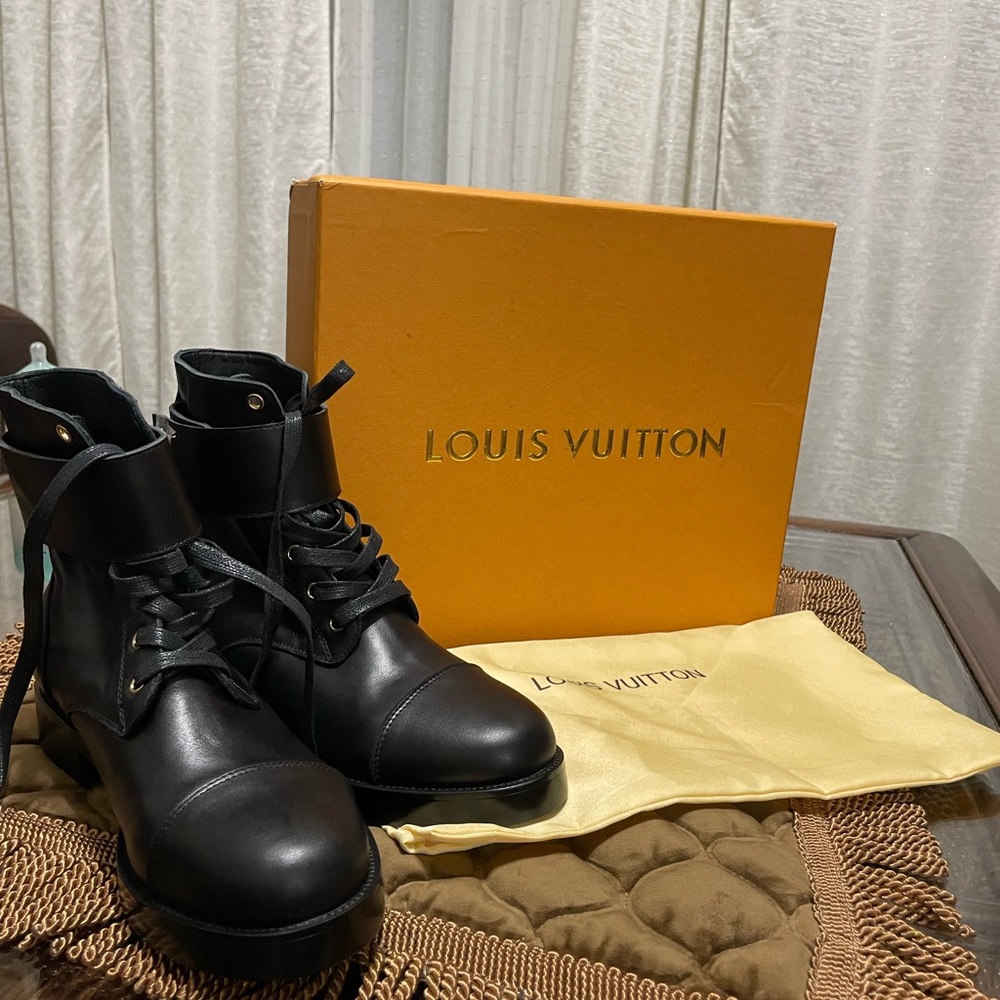 Louis Vuitton Black Combat Boots